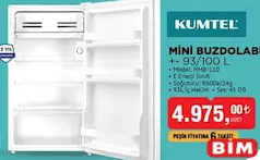 KUMTEL MİNİ BUZDOLABI +-93/100 L